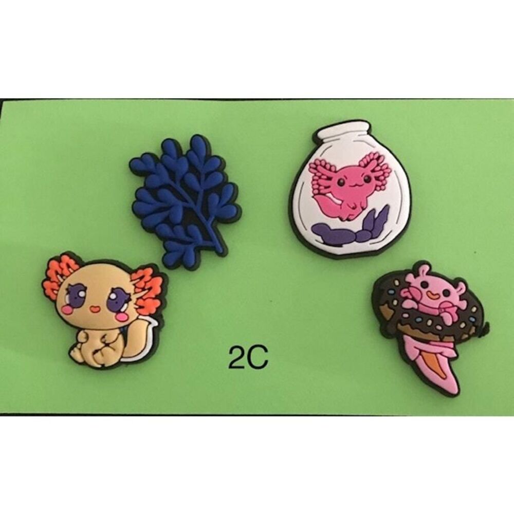 Charms/Shoe Charms, backpack, purse Cute Axolotl 4 Pcs/2C